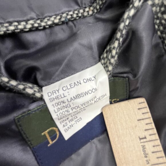 Deansgate Blazer Mens 42 Regular Gray Lambs Wool Sport Coat Jacket Tweed Lined - Picture 9 of 16